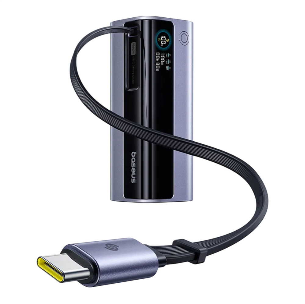 Baterie Externa Baseus EnerGeek GR11, 10000mAh, 100W, QC + PD, 1 x USB-A - 2 x USB-C, Gri E0027A01