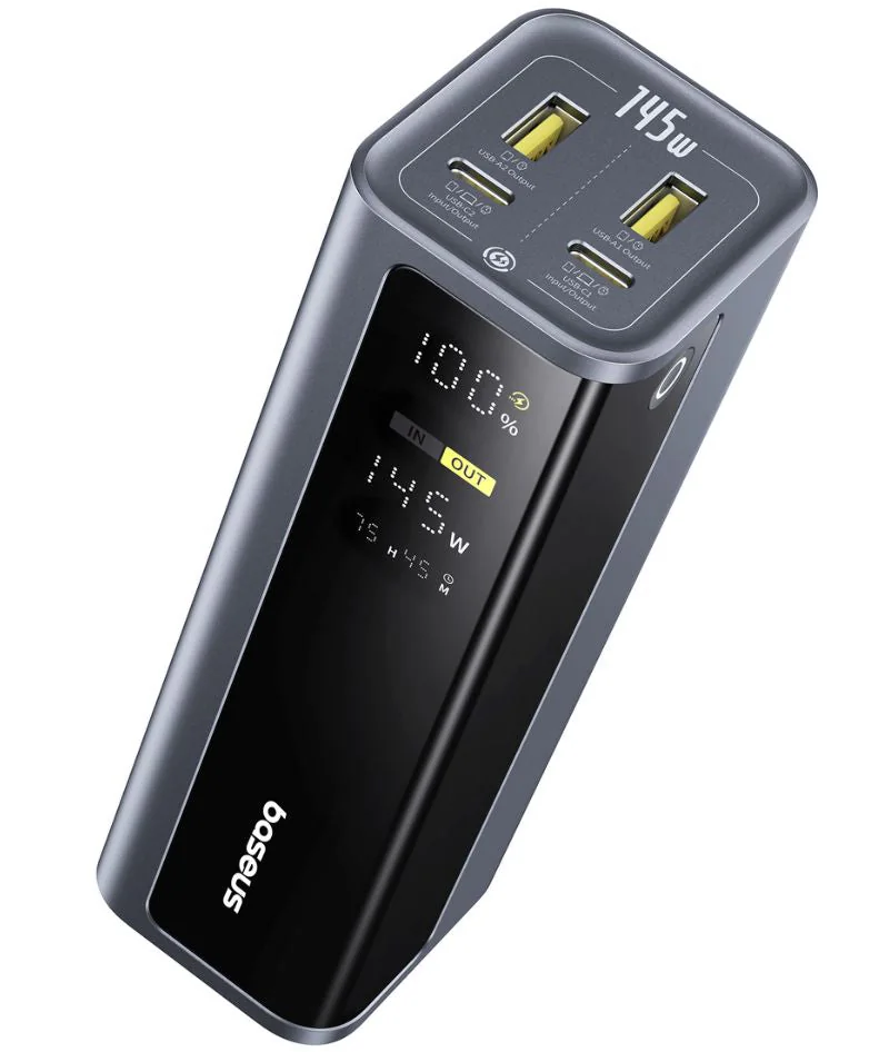 Baterie Externa Baseus EnerGeek GP12, 20800mAh, 145W, QC + PD, 2 x USB-A - 2 x USB-C, Gri P10082109813-00