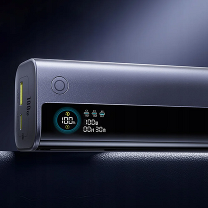 Baterie Externa Baseus EnerGeek GR11, 10000mAh, 100W, QC + PD, 1 x USB-A - 2 x USB-C, Gri E0027A01