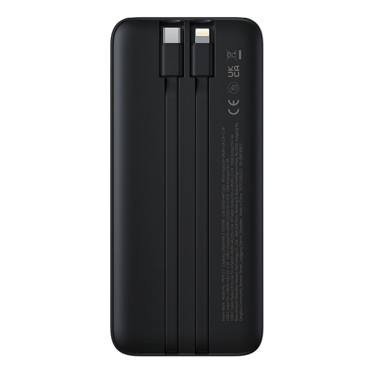 Baterie Externa Baseus Lipow, 10000mAh, 22.5W, QC + PD, 1 x Lightning - 1 x USB-A - 2 x USB-C, Neagra P10079101123-00