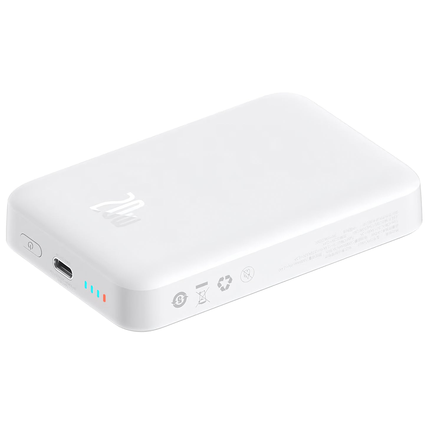 Baterie Externa Baseus Magnetic Mini, 10000mAh, 20W, PD + FQI, 1 x USB-C, Alba P10059001223-00