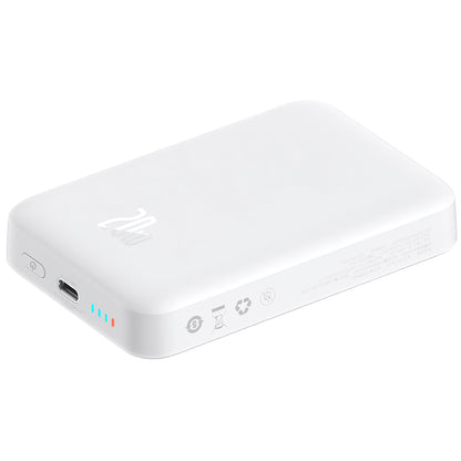 Baterie Externa Baseus Magnetic Mini, 10000mAh, 20W, PD + FQI, 1 x USB-C, Alba P10059001223-00