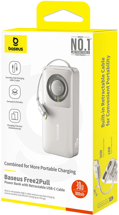 Baterie Externa Baseus OS Free2Pull, 10000mAh, 30W, PD, 2 x USB-C, Gri P10073701843-00