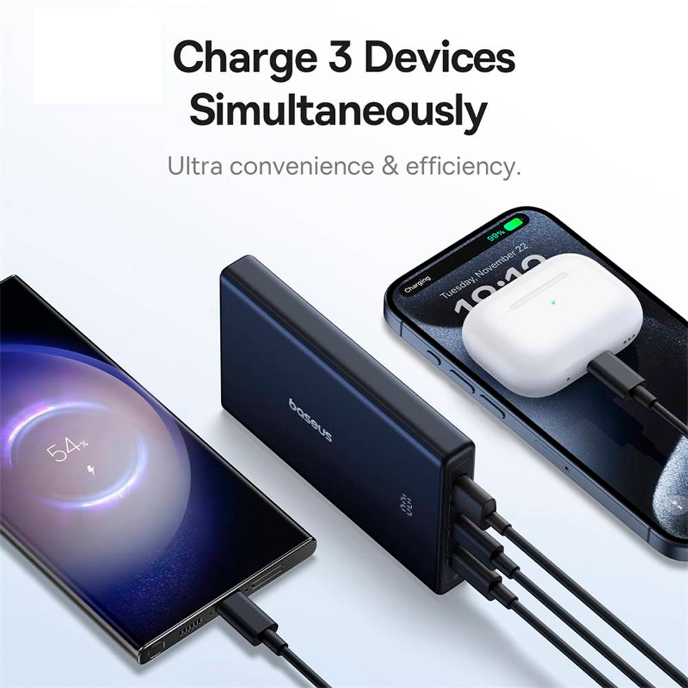 Baterie Externa Baseus PicoGo, 10000mAh, 20W, QC + PD, 1 x USB-A - 2 x USB-C, Neagra P10076801123-00