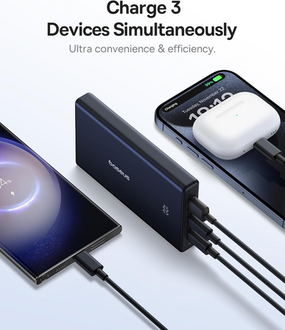 Baterie Externa Baseus PicoGo, 10000mAh, 20W, QC + PD, 1 x USB-A - 2 x USB-C, Alba P10076801213-00