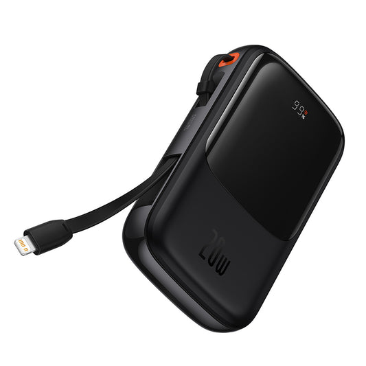 Baterie Externa Baseus Qpow Pro, 20000mAh, 20W, QC + PD, 1 x Lightning - 1 x USB-A - 1 x USB-C, Neagra PPQD040001