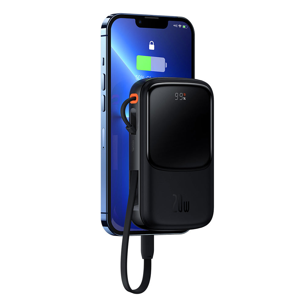 Baterie Externa Baseus Qpow Pro, 20000mAh, 20W, QC + PD, 1 x Lightning - 1 x USB-A - 1 x USB-C, Neagra PPQD040001