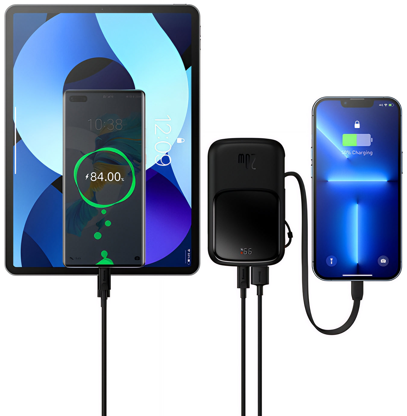 Baterie Externa Baseus Qpow Pro, 20000mAh, 20W, QC + PD, 1 x Lightning - 1 x USB-A - 1 x USB-C, Neagra PPQD060201