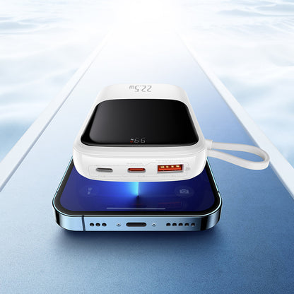 Baterie Externa Baseus Qpow Pro, 10000mAh, 22.5W, QC + PD, 1 x USB-A - 2 x USB-C, Alba PPQD020102