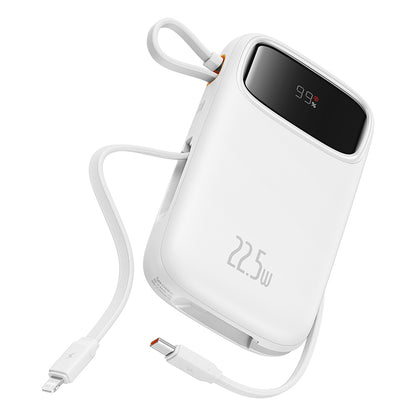 Baterie Externa Baseus Qpow2, 20000mAh, 22.5W, QC + PD, 1 x Lightning - 1 x USB-A - 2 x USB-C, Alba P10055002223-00