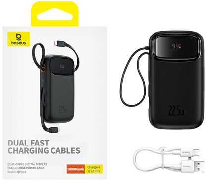 Baterie Externa Baseus Qpow2, 10000mAh, 22.5W, QC + PD, 1 x Lightning - 1 x USB-A - 2 x USB-C, Neagra P10055003113-00