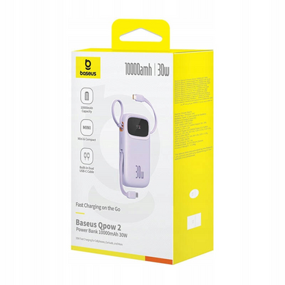 Baterie Externa Baseus Qpow2, 10000mAh, 30W, QC + PD, 1 x USB-A - 3 x USB-C, Mov P10055008513-00