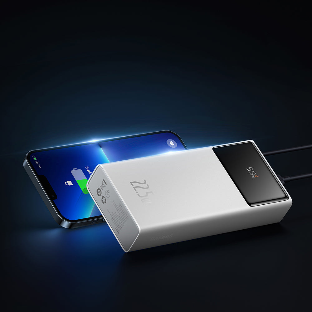 Baterie Externa Baseus Star Lord, 20000mAh, 22.5W, QC + PD, 1 x USB-C - 2 x USB-A, Alba PPXJ080002