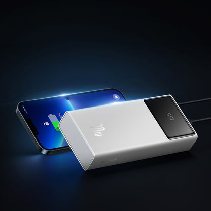 Baterie Externa Baseus Star Lord, 20000mAh, 30W, QC + PD, 1 x USB-C - 2 x USB-A, Alba P10022904213-00