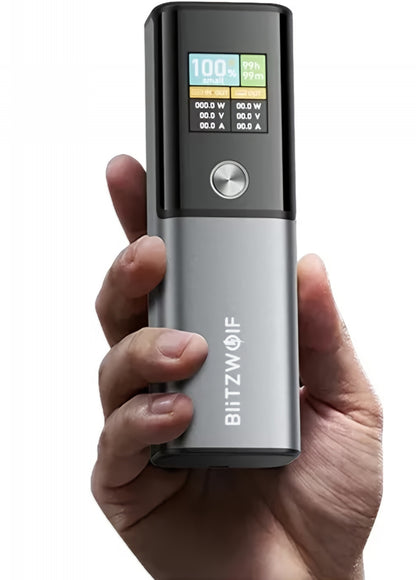 Baterie Externa BlitzWolf BW-P23, 14000mAh, 100W, QC + PD, 1 x USB-A - 1 x USB-C, Gri