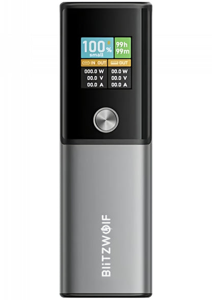 Baterie Externa BlitzWolf BW-P23, 14000mAh, 100W, QC + PD, 1 x USB-A - 1 x USB-C, Gri