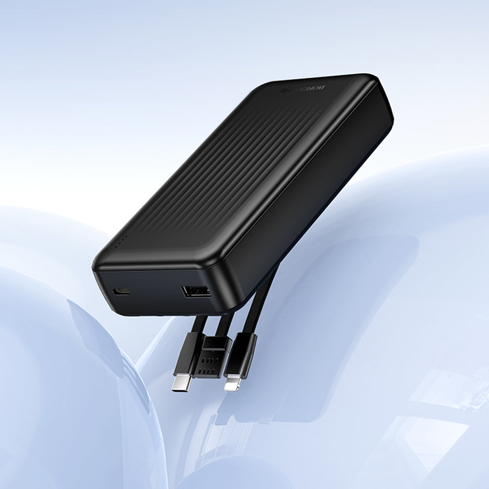 Baterie Externa Borofone  BJ79 Clever, 20000mAh, 10W, 1 x Lightning - 1 x USB-A - 1 x USB-C, Neagra