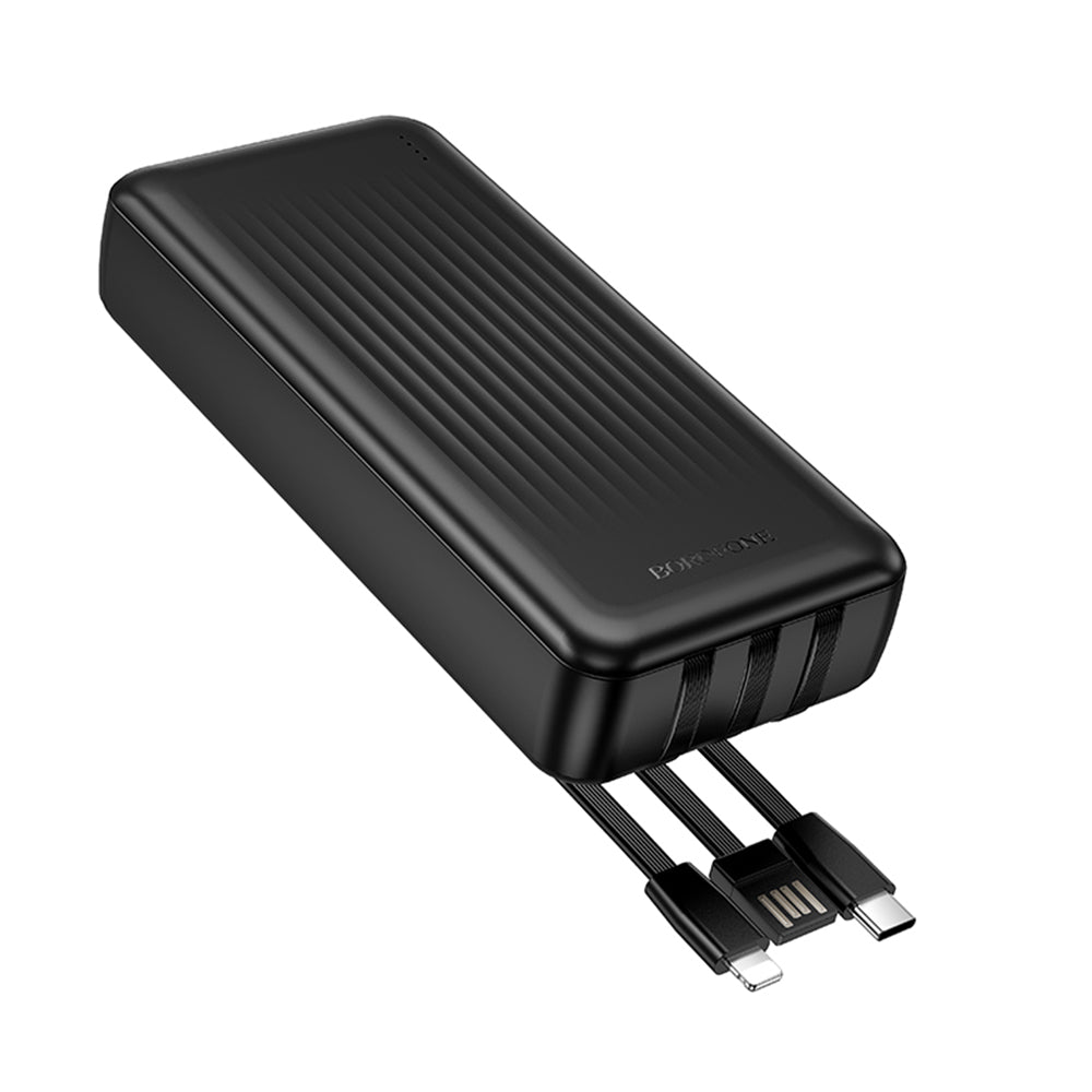 Baterie Externa Borofone  BJ79 Clever, 20000mAh, 10W, 1 x Lightning - 1 x USB-A - 1 x USB-C, Neagra
