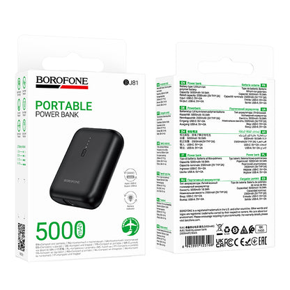 Baterie Externa Borofone BJ81 Stability, 5000mAh, 10W, 1 x USB-A, Neagra