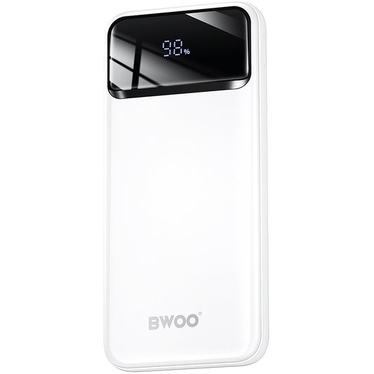 Baterie Externa BWOO BO-P34, 10000mAh, 22.5W, QC + PD, 1 x USB-C - 2 x USB-A, Alba