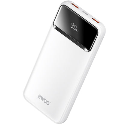 Baterie Externa BWOO BO-P34, 10000mAh, 22.5W, QC + PD, 1 x USB-C - 2 x USB-A, Alba