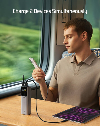 Baterie Externa Cuktech, 10000mAh, 150W, QC + PD, 1 x USB-A - 1 x USB-C, Gri CKPB100PGLBK