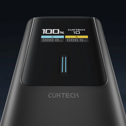 Baterie Externa Cuktech, 10000mAh, 150W, QC + PD, 1 x USB-A - 1 x USB-C, Neagra CKPB100PGLBL