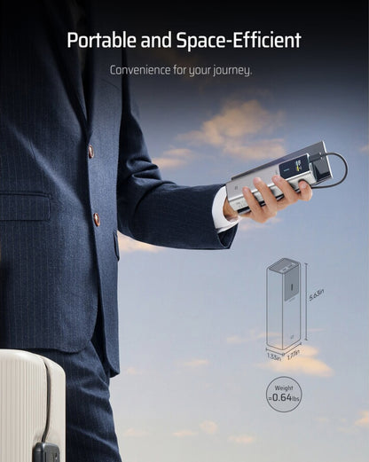 Baterie Externa Cuktech, 10000mAh, 150W, QC + PD, 1 x USB-A - 1 x USB-C, Gri CKPB100PGLBK