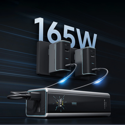 Baterie Externa Cuktech, 20000mAh, 210W, QC + PD, 1 x USB-A - 2 x USB-C, Gri CKPB200UGLGR