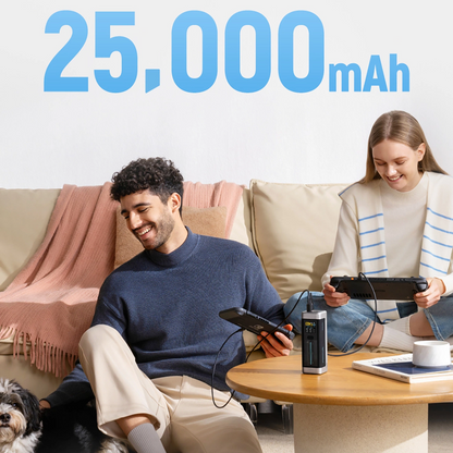 Baterie Externa Cuktech, 25000mAh, 210W, QC + PD, 1 x USB-A - 2 x USB-C, Neagra CUK00P23GLBK