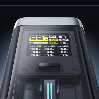 Baterie Externa Cuktech, 25000mAh, 210W, QC + PD, 1 x USB-A - 2 x USB-C, Neagra CUK00P23GLBK