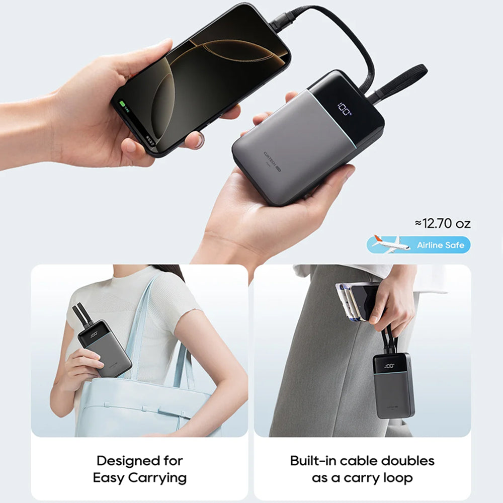 Baterie Externa Cuktech LPB200NL, 20000mAh, 40W, QC + PD, 1 x Lightning  - 1 x USB-A - 2 x USB-C, Gri CKB200NLGLGY