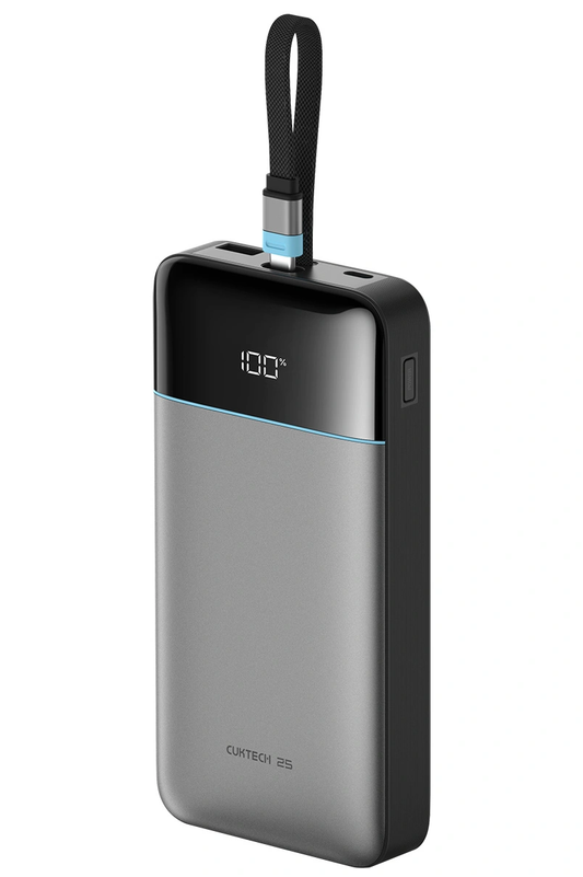 Baterie Externa Cuktech LPB252N, 25000mAh, 120W, QC + PD, 1 x USB-A - 2 x USB-C, Gri