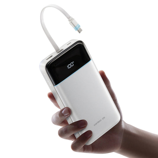 Baterie Externa Cuktech LPB252N, 25000mAh, 120W, QC + PD, 1 x USB-A - 2 x USB-C, Alba