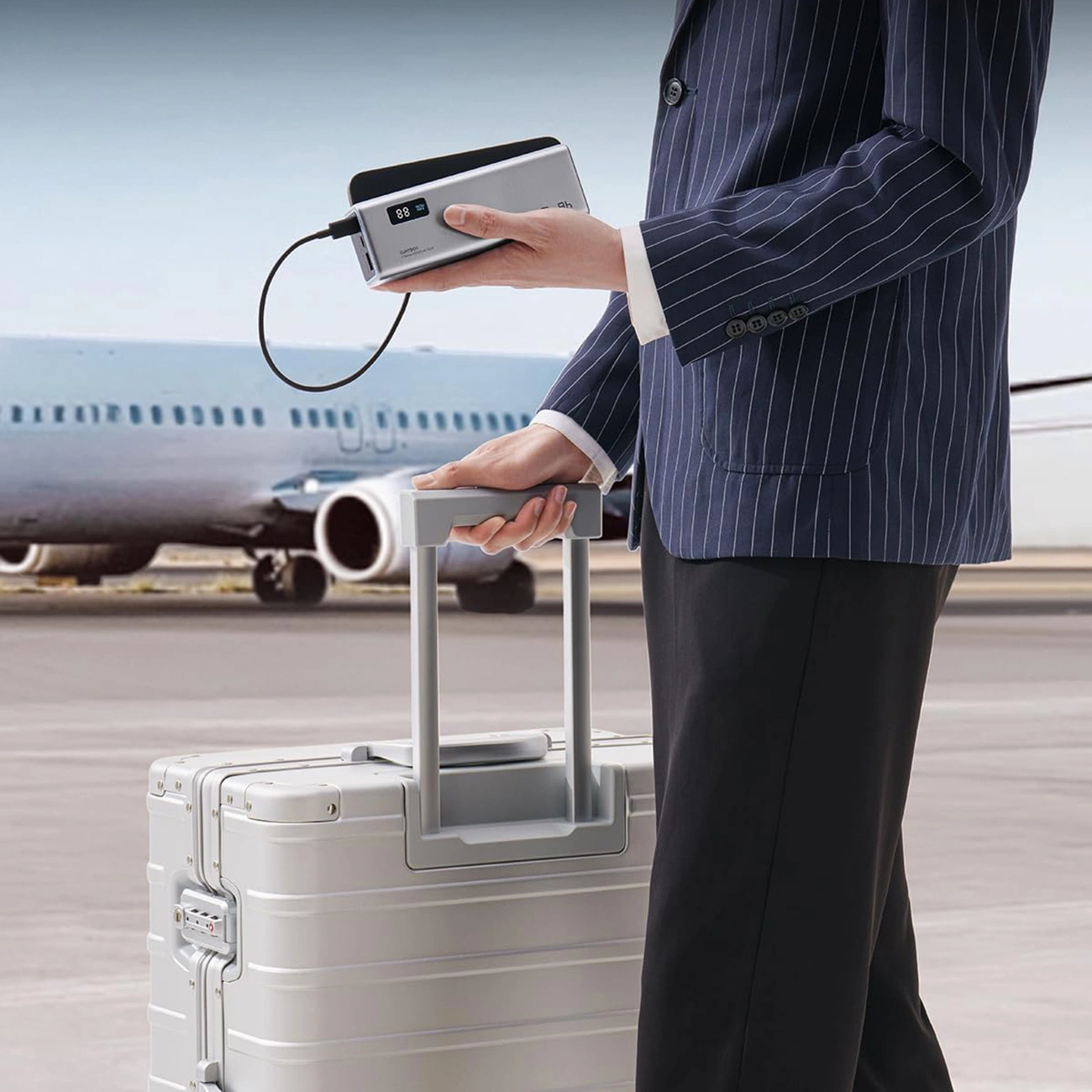 Baterie Externa Cuktech P+ No.15, 20000mAh, 150W, QC + PD, 1 x USB-A - 2 x USB-C, Gri CUKPB200GLBK