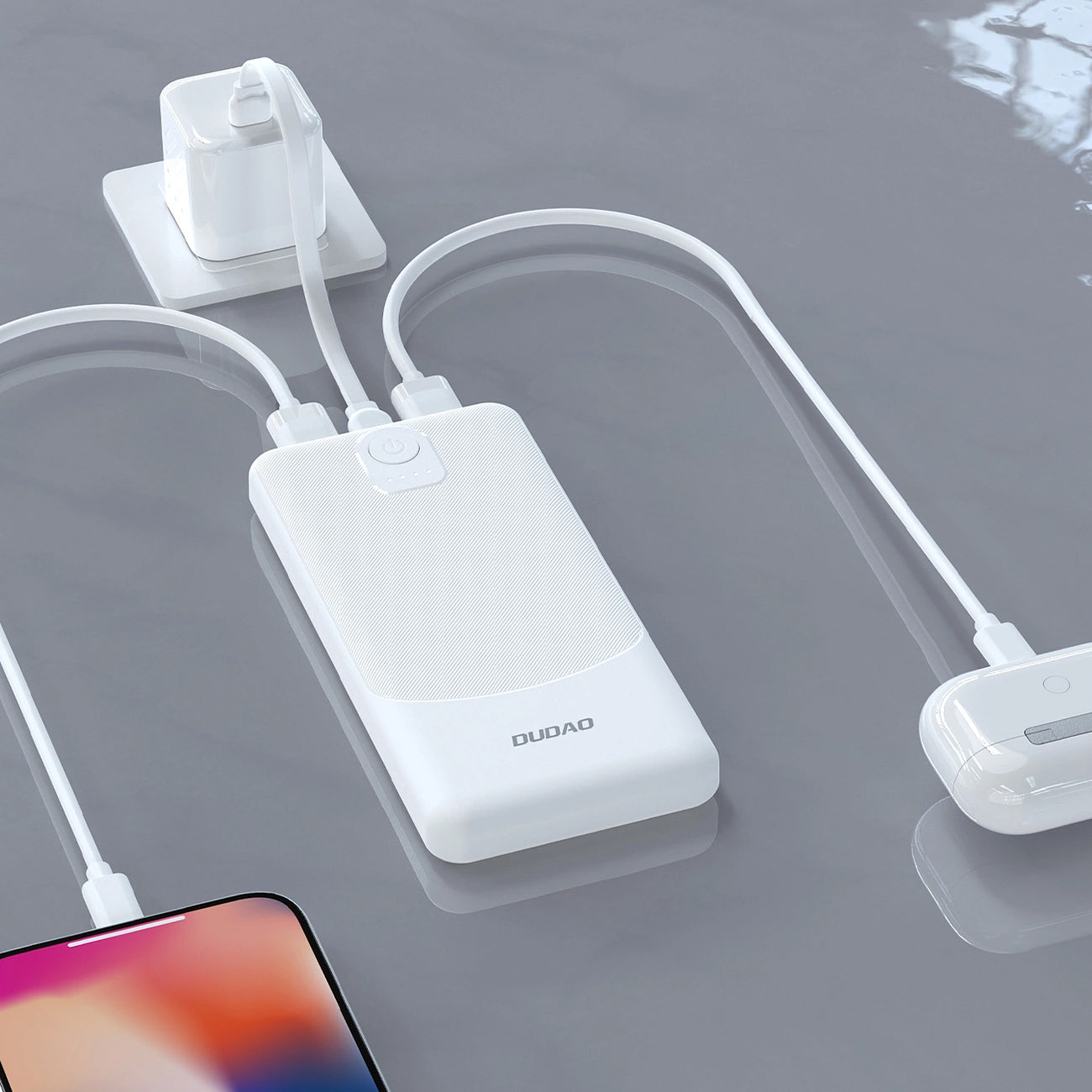 Baterie Externa Dudao K10, 10000mAh, 12W, 2 x USB-A, Neagra