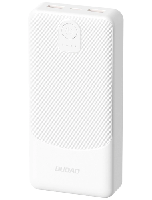 Baterie Externa Dudao K10Pro, 20000mAh, 12W, 2 x USB-A, Alba