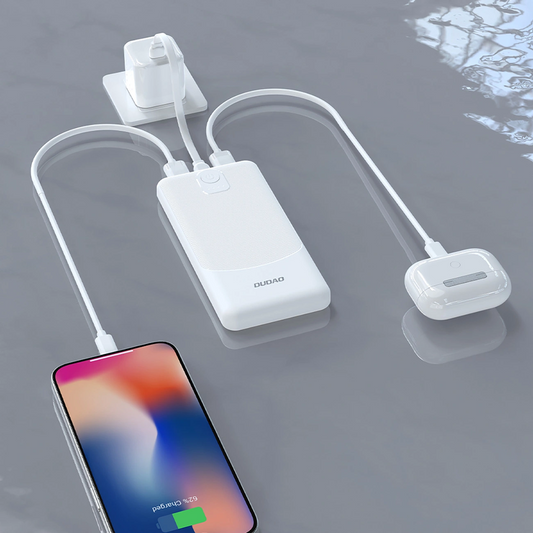 Baterie Externa Dudao K10Pro, 20000mAh, 12W, 2 x USB-A, Alba