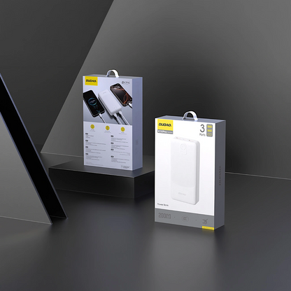 Baterie Externa Dudao K10Pro, 20000mAh, 12W, 2 x USB-A, Alba