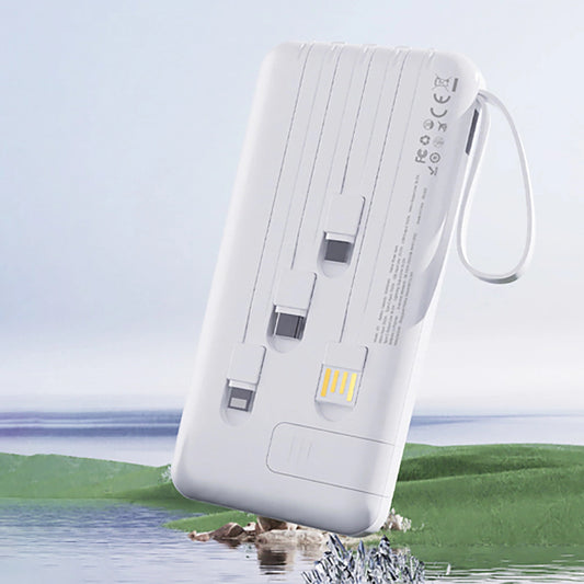 Baterie Externa Dudao K11, 10000mAh, 10W, 1 x Lightning - 1 x microUSB - 1 x USB-A - 1 x USB-C, Alba