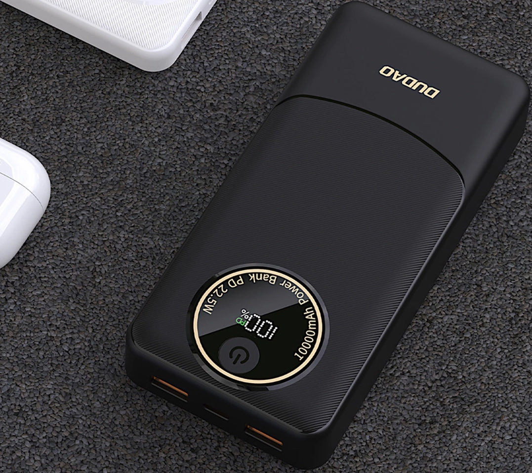 Baterie Externa Dudao K12Pro, 20000mAh, 22.5W, QC + PD, 1 x USB-C - 2 x USB-A, Neagra