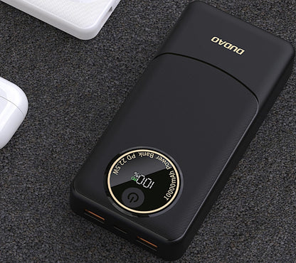 Baterie Externa Dudao K12Pro, 20000mAh, 22.5W, QC + PD, 1 x USB-C - 2 x USB-A, Neagra