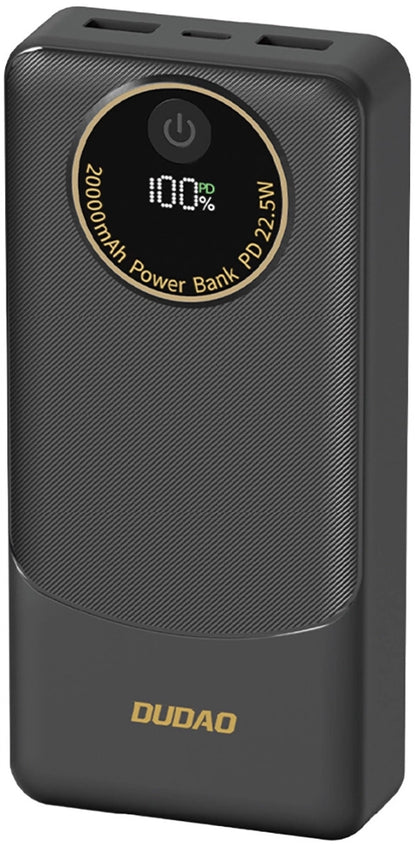 Baterie Externa Dudao K12Pro, 20000mAh, 22.5W, QC + PD, 1 x USB-C - 2 x USB-A, Neagra