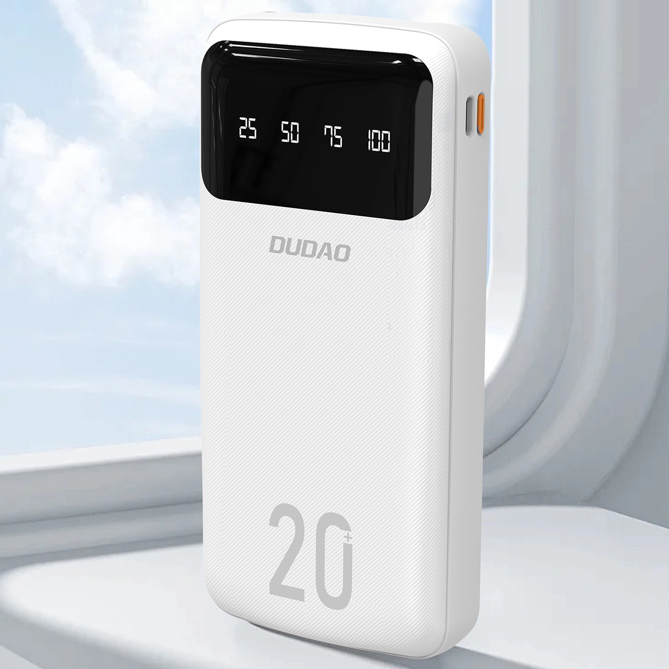 Baterie Externa Dudao K6Pro+, 20000mAh, 10W, 1 x Lightning - 1 x microUSB - 1 x USB-A - 1 x USB-C, Alba