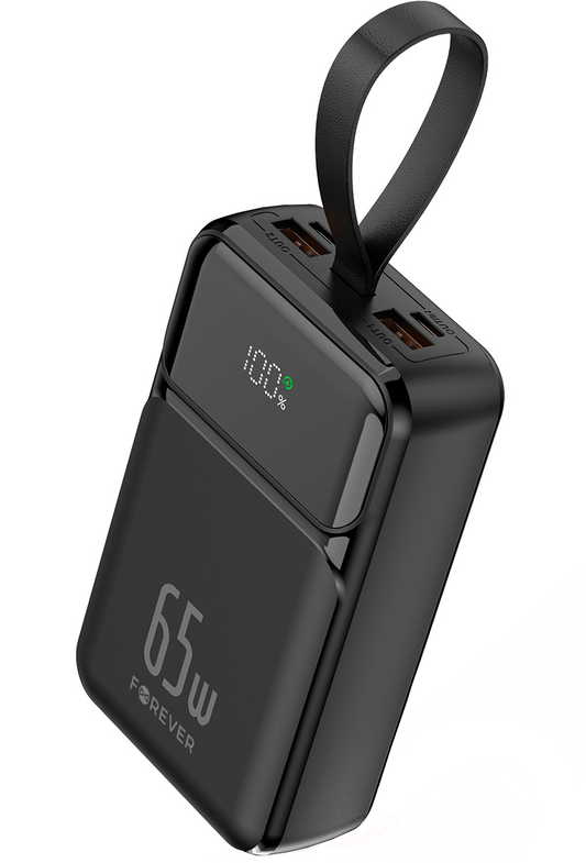Baterie Externa Forever TB-400, 20000mAh, 65W, QC + PD, 2 x USB-A - 2 x USB-C, Neagra