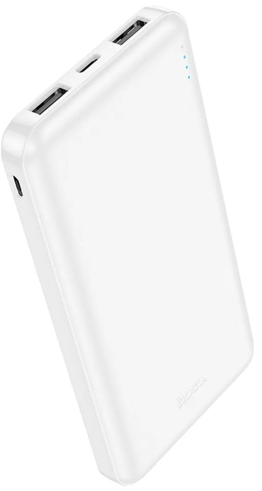 Baterie Externa HOCO J100, 10000mAh, 10W, 2 x USB-A, Alba