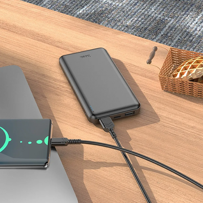 Baterie Externa HOCO J100, 10000mAh, 10W, 2 x USB-A, Neagra