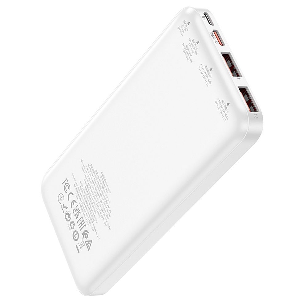 Baterie Externa HOCO J101, 10000mAh, 22.5W, QC + PD, 1 x USB-C - 2 x USB-A, Alba