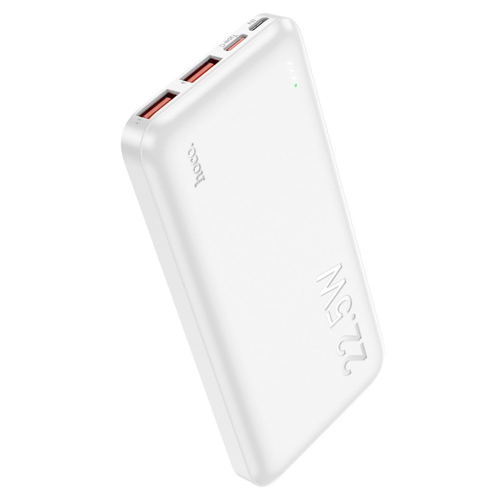 Baterie Externa HOCO J101, 10000mAh, 22.5W, QC + PD, 1 x USB-C - 2 x USB-A, Alba