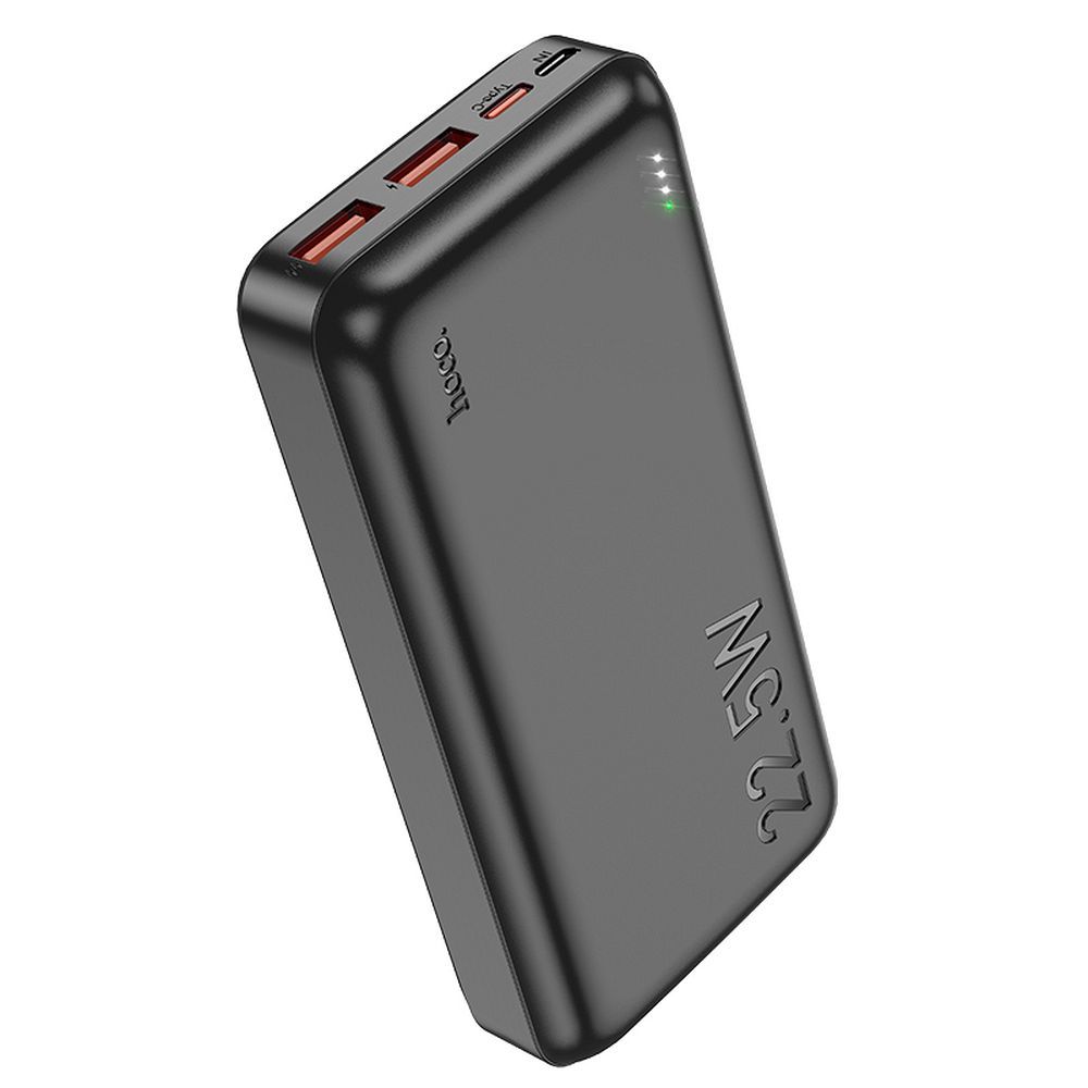Baterie Externa HOCO J101A, 20000mAh, 22.5W, QC + PD, 1 x USB-C - 2 x USB-A, Neagra